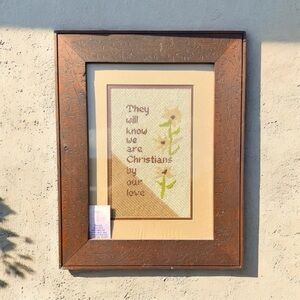 Christian Wooden Frame with Beige and Brown Accents